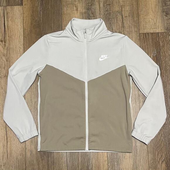 Nike Tracksuit Unisex Kids Black White Sportswear Zip Jacket & Pants Set Size Lg - Picture 2 of 8